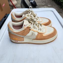 Womens Nike Air Force 1 Shadow Sisterhood Cashmere Orange Chalk SZ 8.5 DM(contact info removed)