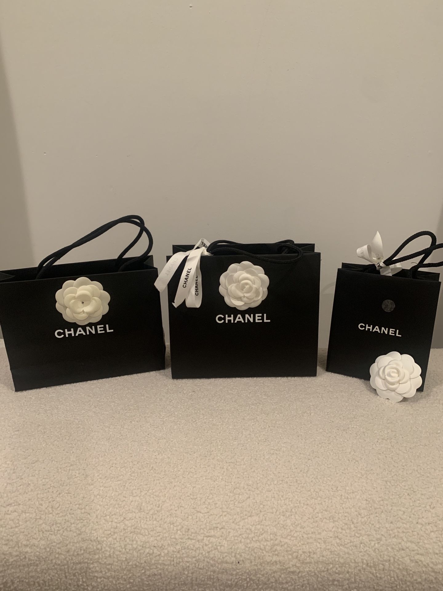 Black Chanel Shopping Bags - Authentic