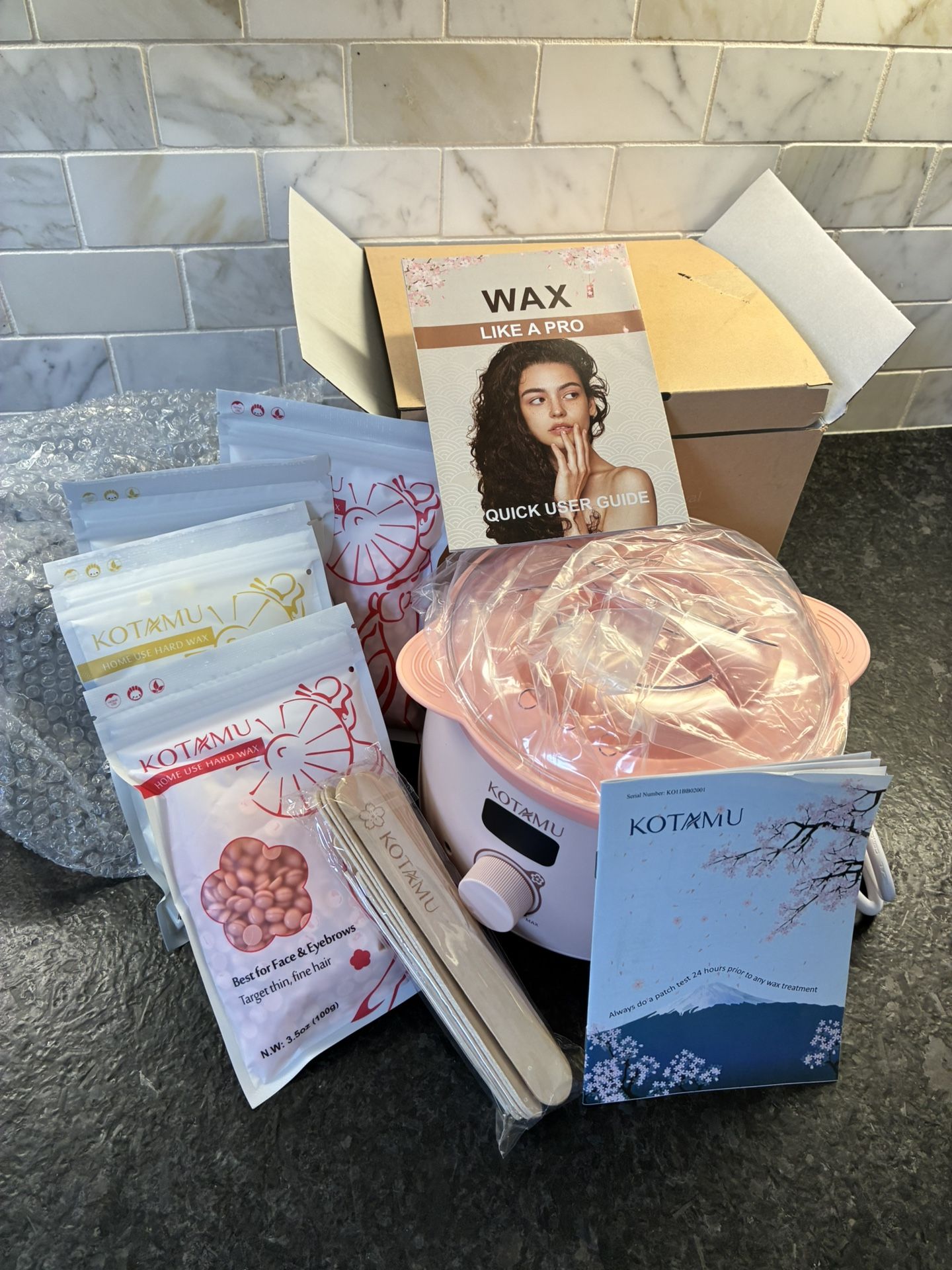 Kotamu Wax Hair Removal With Wax Packets And Sticks