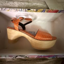 Orange Alligator Jeffrey Campbell Heels, Size 7