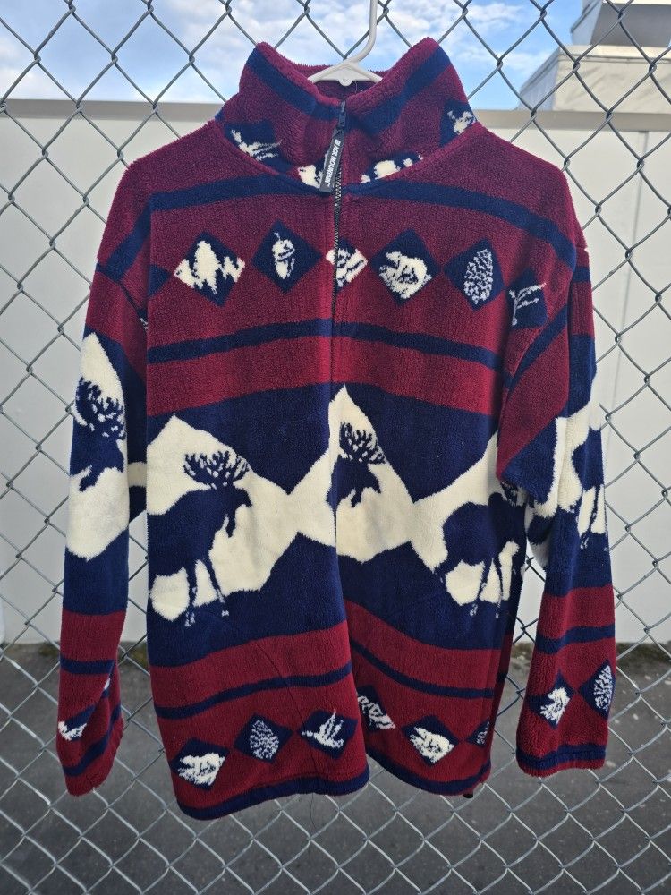 Vintage Black Moutian All Over Print Fleece Sz. Medium