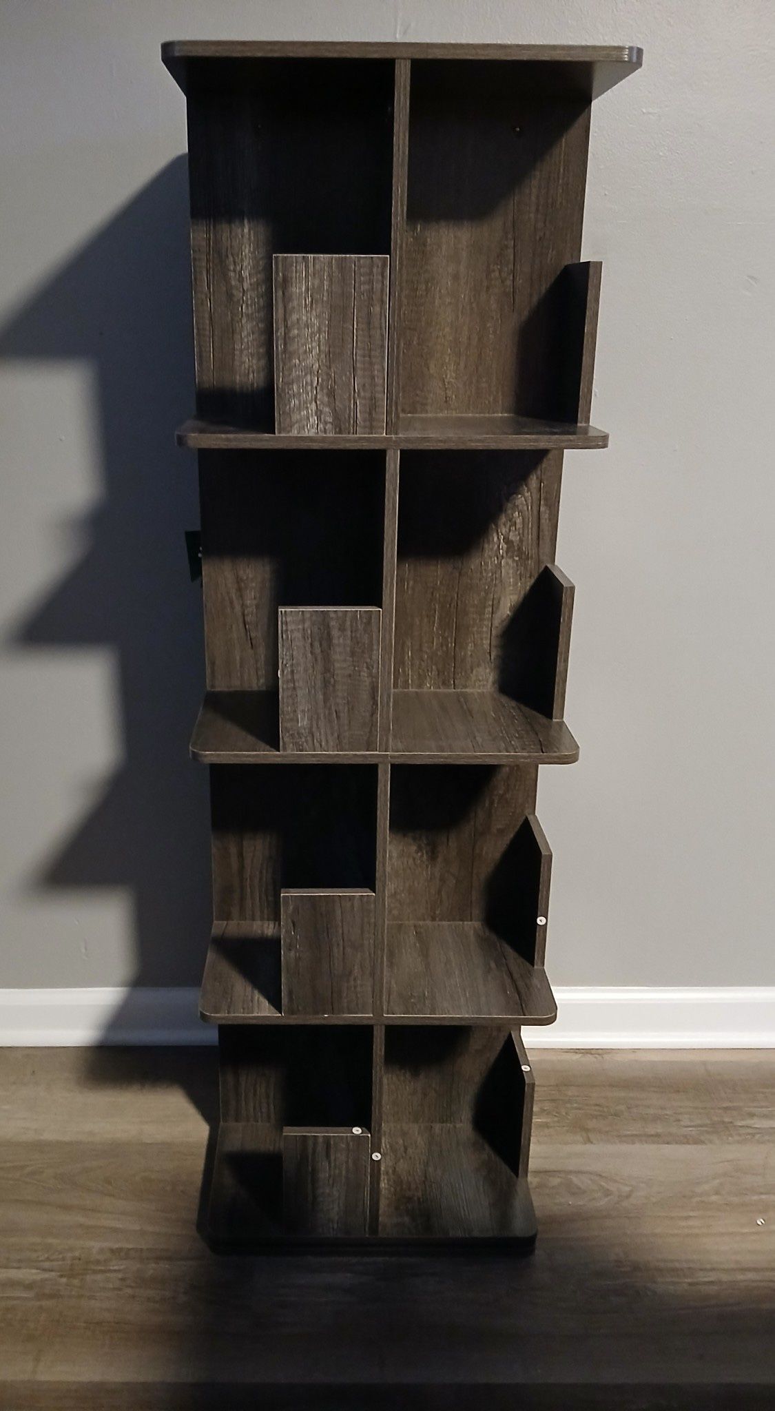 1 Gray Rotating Bookshelves 