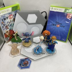 Disney Infinity 1&2 Lot Xbox 360 Game Figures, Portal Tiles Crystal- Power Discs