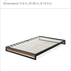 Zinus Suzanne Twin 6” Bamboo & Metal Platform Bed Frame