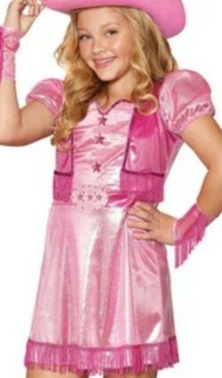 Girls Pink Cowgirl Halloween Costume Size 7/8 Medium