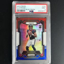 2023 CJ Stroud Red White Blue Prizm Rookie Card Psa9🔥