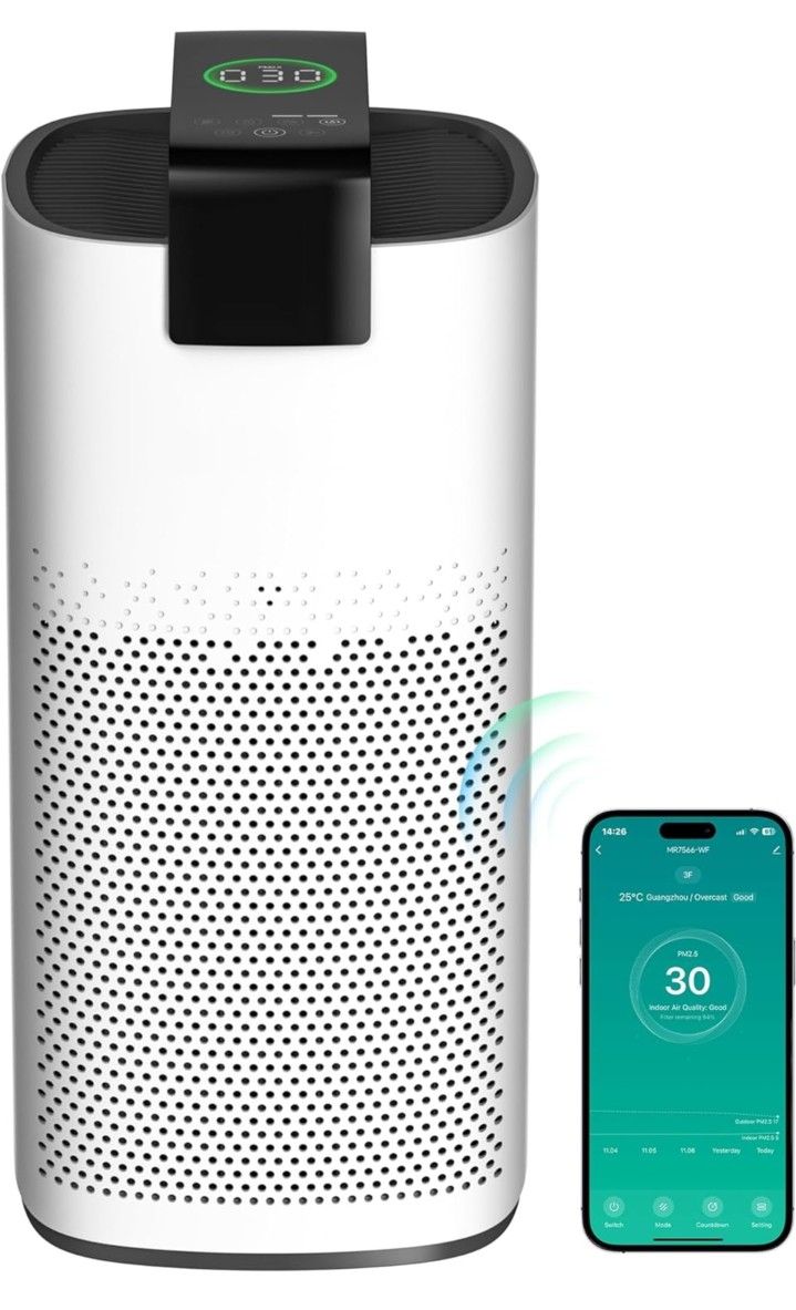 MORENTO Air Purifiers for Home Large Room Up to 2800Ft² with PM 2.5 Air Laser Sensor,