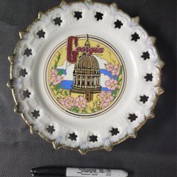 8" Collectible Plate Georgia Souvenir, Vintage 