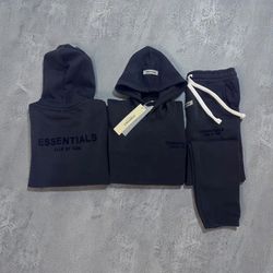 Black Essentials Fear Of God Sweatsuits