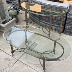 Glass Coffee Table And Entry Way Table 