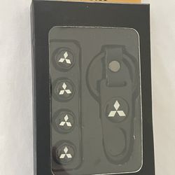 4 ~ Mitsubishi Black Air Valve Caps 