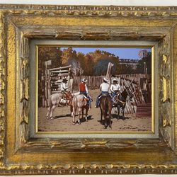 Oil painting on canvas by L.B.Porter1981 (The Big Corral)