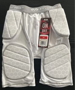 McDavid 5-Pad Padded Football Compression Girdle, Youth Medium White/Gray