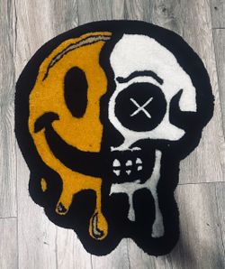 Skull Smiley Face Tufted Area Rug