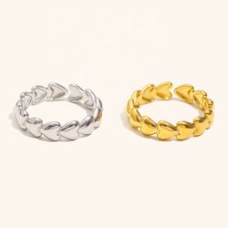 Heart Band Ring – Gold or Silver | Stainless Steel