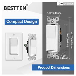 30 Pack Single-Pole Decorator Wall Light Switch