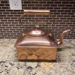 19th century square copper kettle