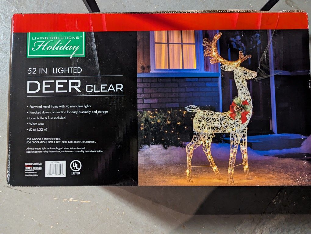 52 Inch Lighted Deer (New In Box)