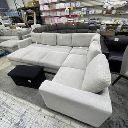 Big light fabric sofa-bed 