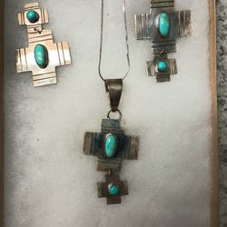 Turquoise Necklace And Earrings From San Antonio Texas 