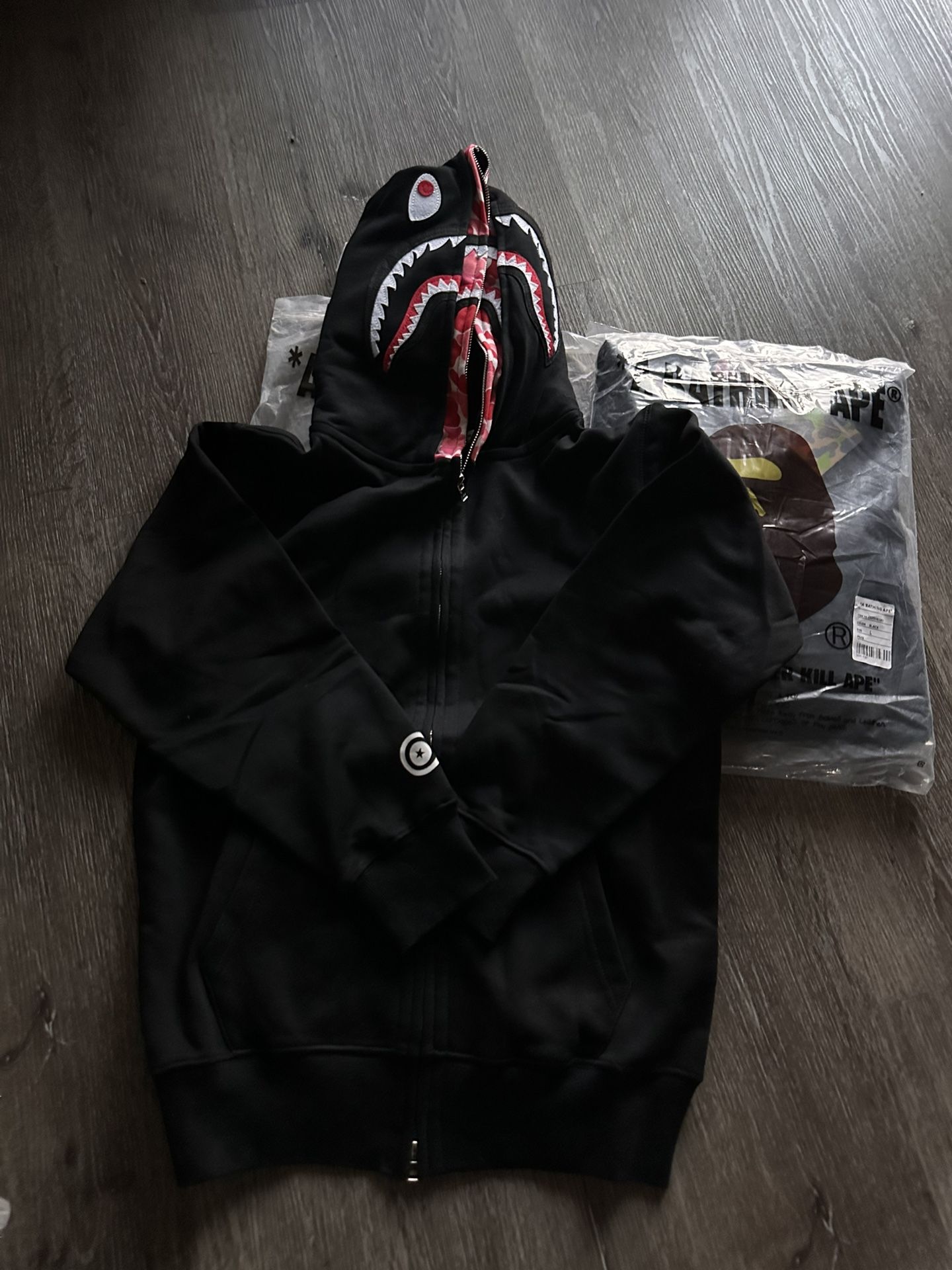 Black & Pink Bape Double Zipups