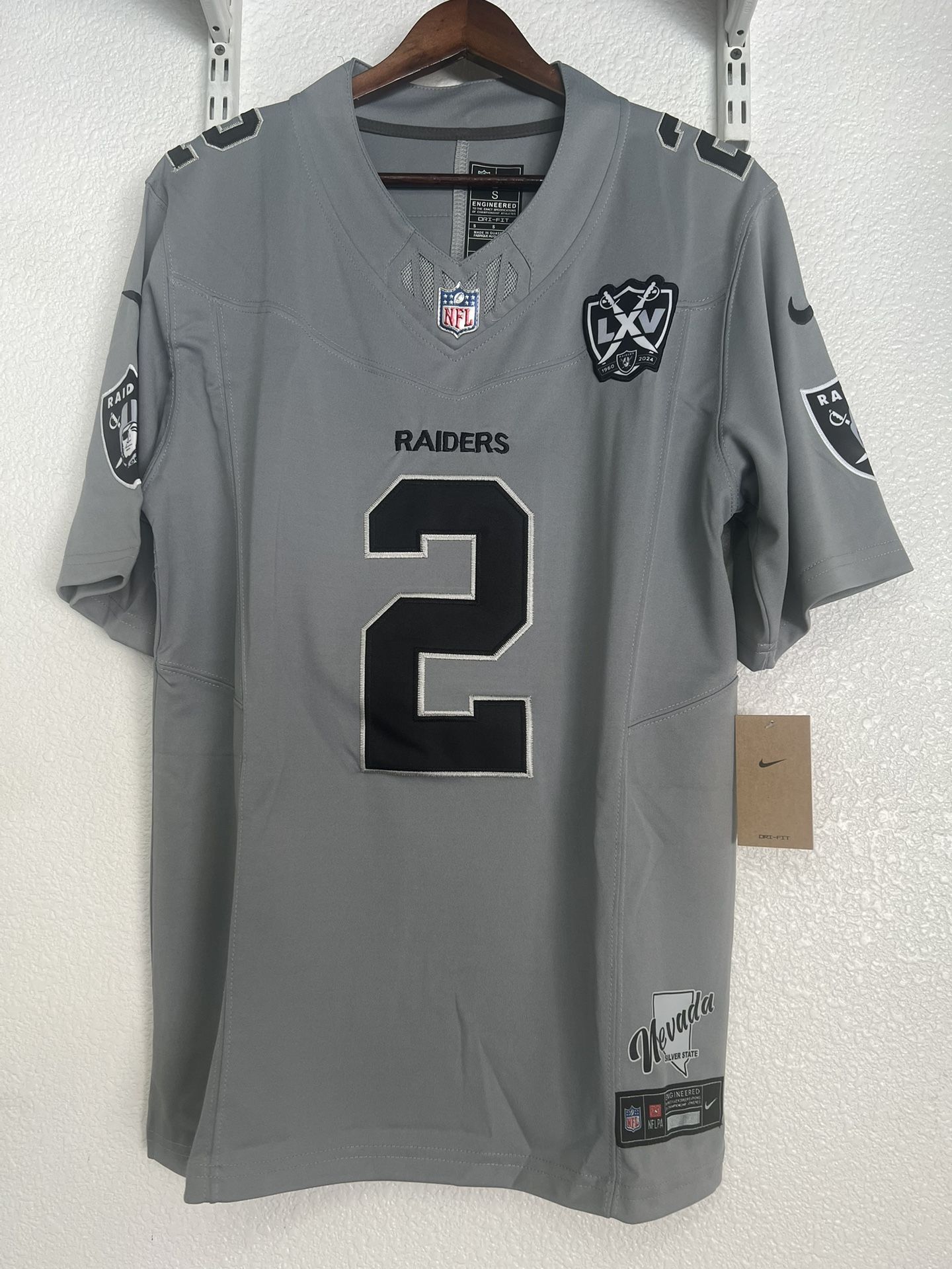 Ashton Jeanty #2 Las Vegas Raiders Grey Jersey Vapor Limited Edition Size Small