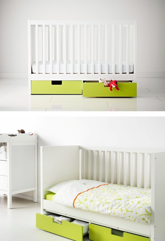 Ikea Stuva In Convertible Baby Crib/Toddler Bed With Green