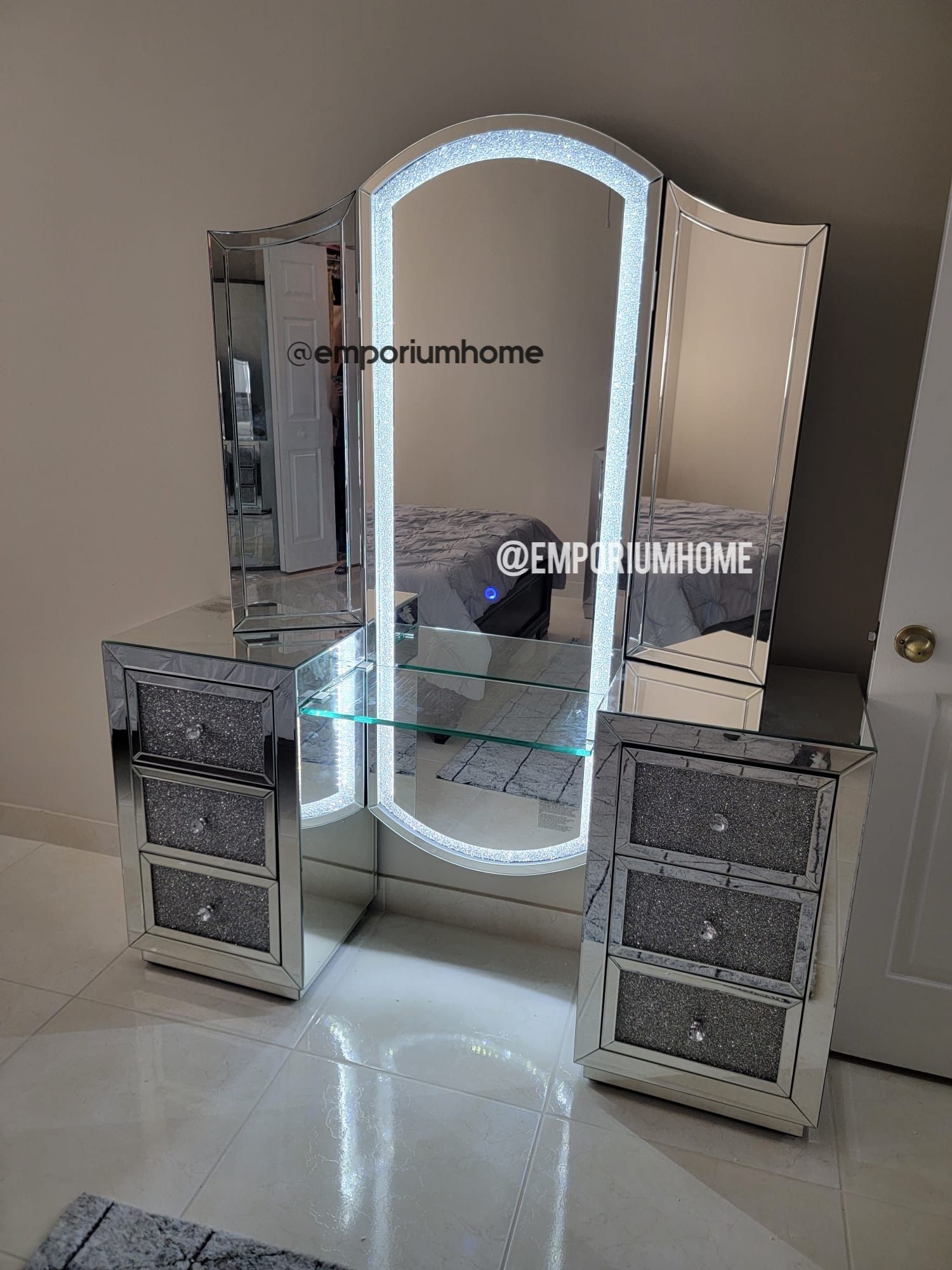 Mirror Led Crystal Makeup Vanity
