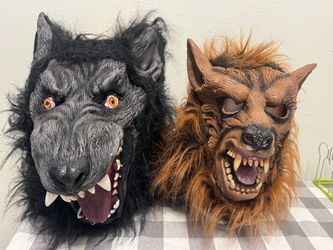 Adult wolf and she-wolf masks for Halloween, $50 for both