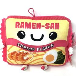 Top Ramen-San Shrimp Noodle Soup Fiesta Plush Pillow Giant 24” x 18” Soft Red