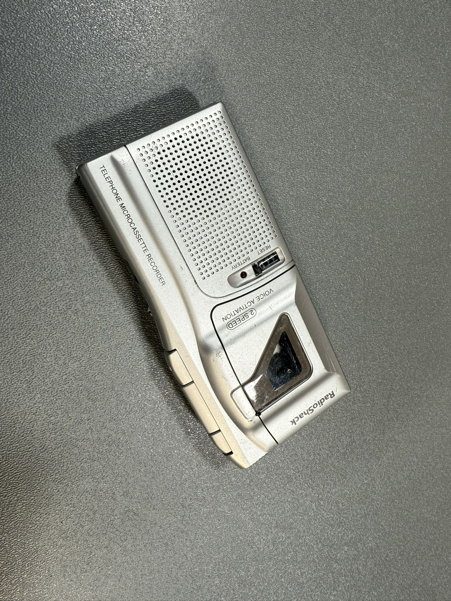 RadioShack telephone microcassette recorder, a vintage voice recorder 