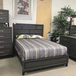 Akerson Queen 5pcs Bedroom Set - Financing With $39 Only