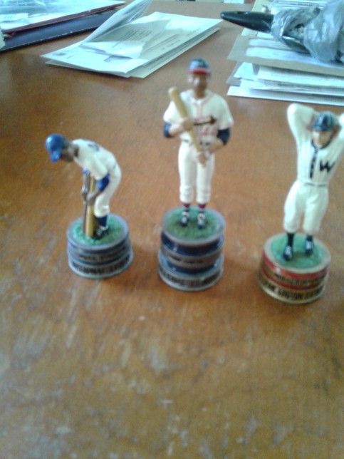 8 Chess Pieces From The Sporting News. Players Included Are Jackie Robinson,  Hank Aaron, Walter Johnson, Stan Musical, Rogers Hornsby..