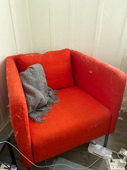 Orange ikea lounge chair