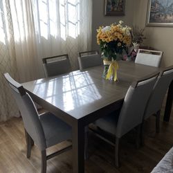 Taupe Dining Room Table (Chairs Not Included)