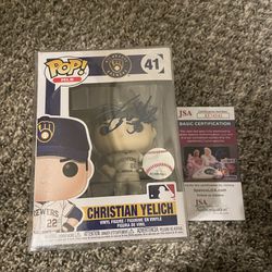 Christian Yelich Milwaukee Brewers Autographed Funko With JSA