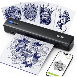 Tattoo Stencil Printer, D810 Wireless Thermal Tattoo Printer with 10pcs Tattoo Transfer Papers, Portable Tattoo Machine for Artist & Beginners, Compat