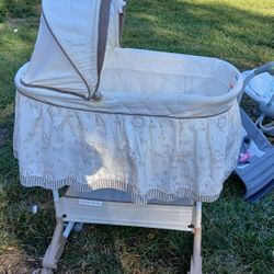 Baby Bassinet on Wheels with Storage