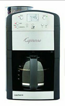 Capresso - CoffeeTEAM GS Coffee Maker / Grinder Combination The first coffee maker / grinder combination machine with a CONICAL BURR*