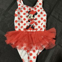 Disney Minnie Mouse toddler girl size 18 month swimsuit - worn once like new 