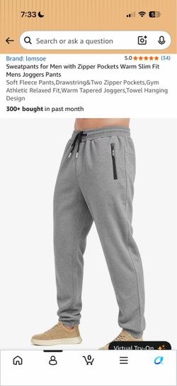 Brand new unopened package sweatpants men zipper pockets jogger pants