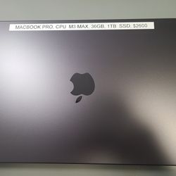 Macbook Pro 14' M3 Max 36GB RAM 1TB SSD