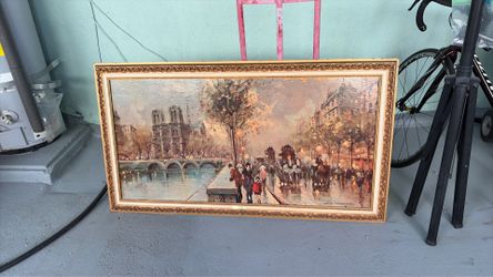 Vintage oil painting by Louis Dancourt