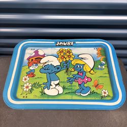 Vintage Smurfs Tray
