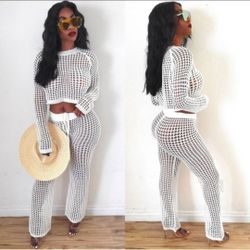 Sexy see-through swim cover up