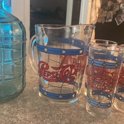 Pepsi Cola  Pitcher And Drinking Glass Set