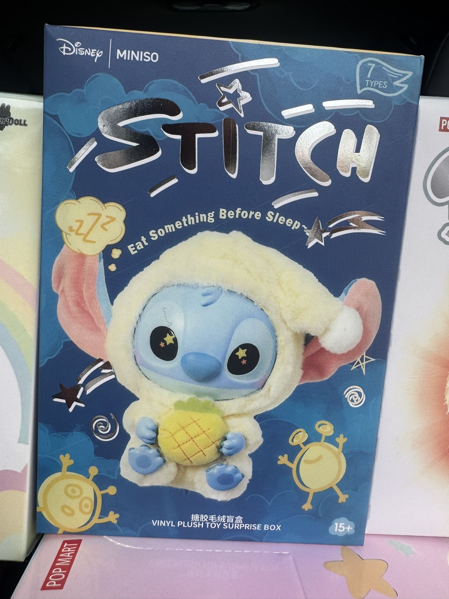 New Labubu hot Miniso Disney Stitch Eat, Sleep Series Vinyl Blind Box Pendant Cute Doll Mystery Box Toy Plush Doll Holiday Gift