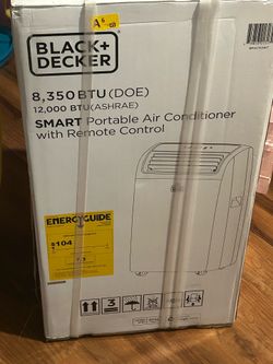 BLACK+DECKER Smart Portable Air Conditioner, 12,000 BTU (8,350 BTU SACC) for Rooms up to 550 Sq. Ft., Smart Portable AC with Follow Me Remote and Wind
