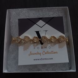  18k Gold Jewelry Heart Shaped Bracelet 