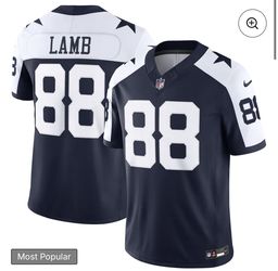 Men's Dallas Cowboys CeeDee Lamb Nike Navy Alternate Vapor F.U.S.E. Stitched Limited Jersey